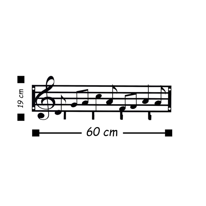 Fali Dekoráció - Fém fali akasztó, Note-VASBÚTOR