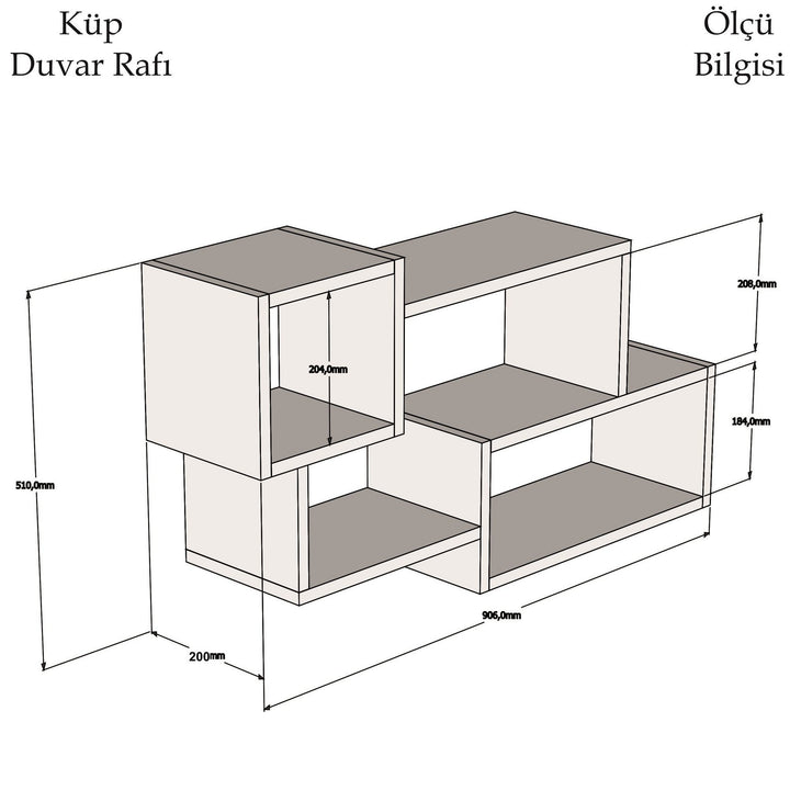 Fali polc Afro - Fehér, Anhtracite-VASBÚTOR