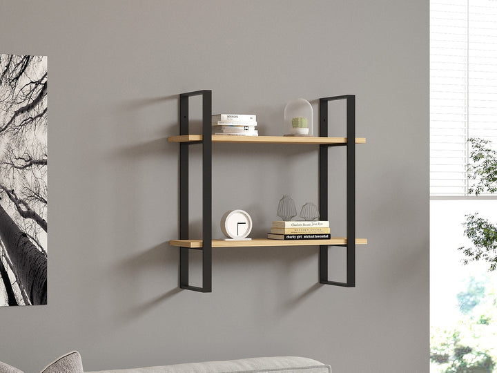 Fali polc Buba - Sapphire Oak, Black-VASBÚTOR