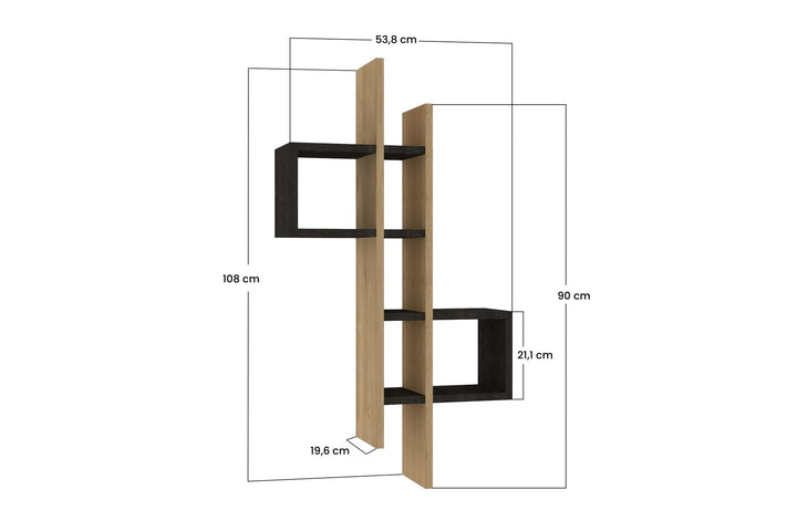Fali polc Emse - Sapphire Oak, Anthracite-VASBÚTOR