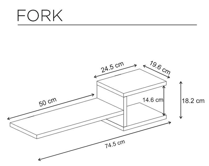 Fali polc Fork - White-VASBÚTOR