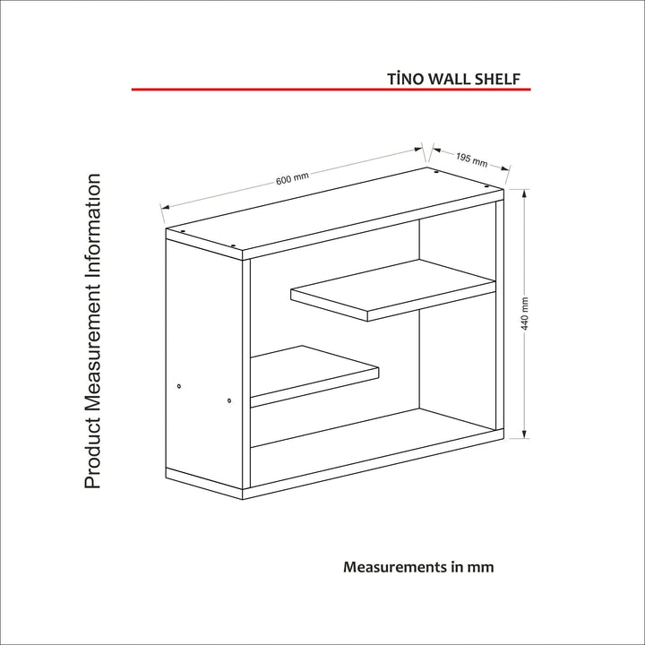 Fali polc Tino - Walnut-VASBÚTOR