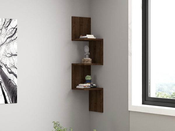 Fali polc Zikzak - Walnut-VASBÚTOR