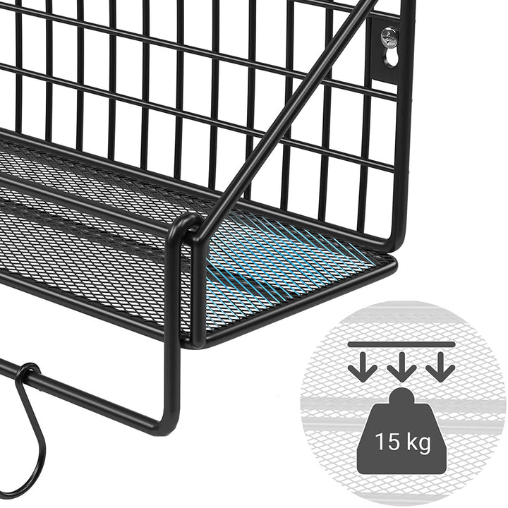 Falipolcok ipari kivitelben 2 db-os készlet, fekete-VASBÚTOR