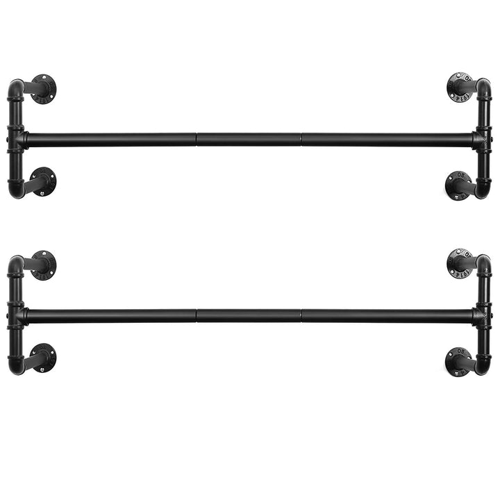 Falra szerelhető ruhatartó, fali ruhaakasztó 2 db-os készlet 110x30x29,3 cm, fekete-VASBÚTOR