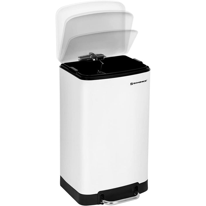 Fedéllel ellátott kuka, pedálos konyhai hulladékgyűjtő 30L, fehér-VASBÚTOR