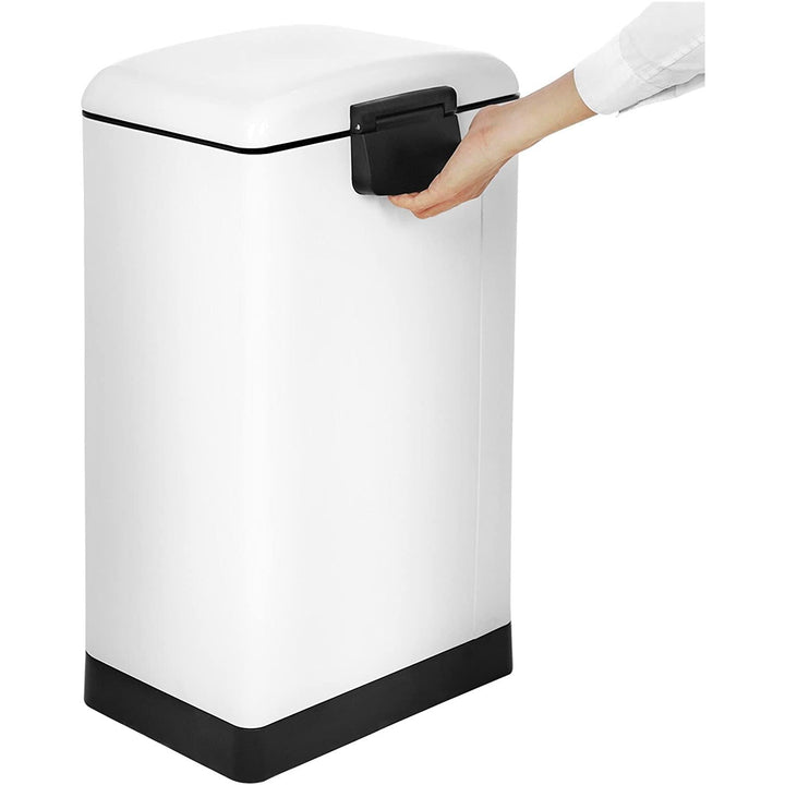 Fedéllel ellátott kuka, pedálos konyhai hulladékgyűjtő 30L, fehér-VASBÚTOR