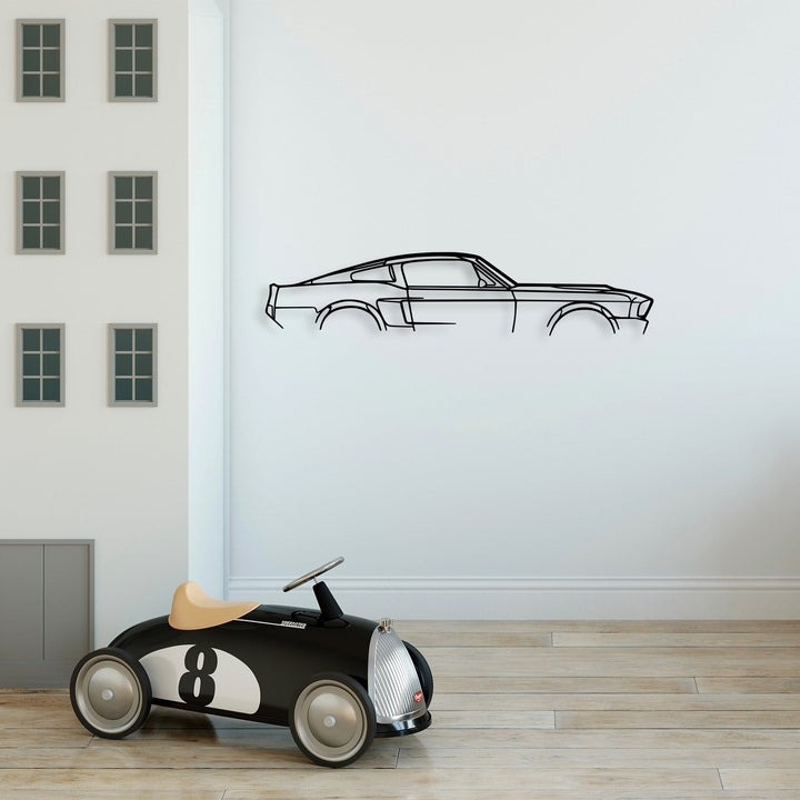 Fém fali dekoráció, 1967 Ford Mustang Shelby GT500 Silhouette-VASBÚTOR