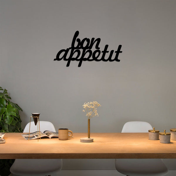 Fém fali dekoráció, Bon Appetit 1 - Fekete-VASBÚTOR