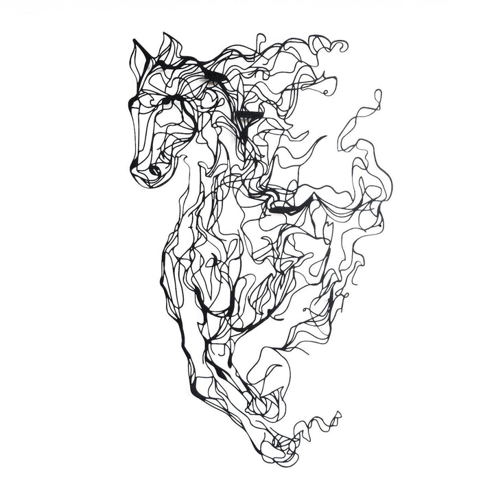 Fém fali dekoráció, Metal Horse Line Art - APT724-VASBÚTOR