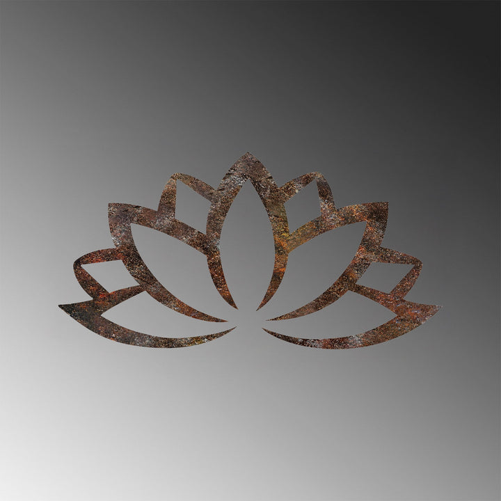 Fém fali dekoráció, Rusty Lotus-VASBÚTOR