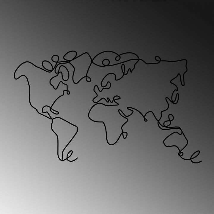 Fém fali dekoráció, World Map-VASBÚTOR