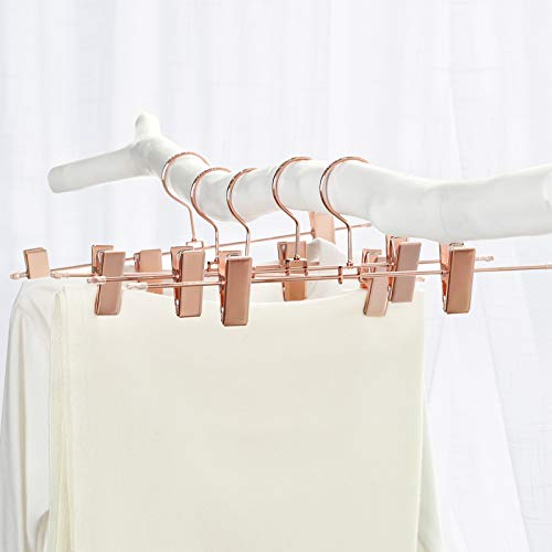 Fém ruhaakasztó 31 cm 2 csúszásmentes klipsz, 10 darabos csomagban, rosegold-VASBÚTOR