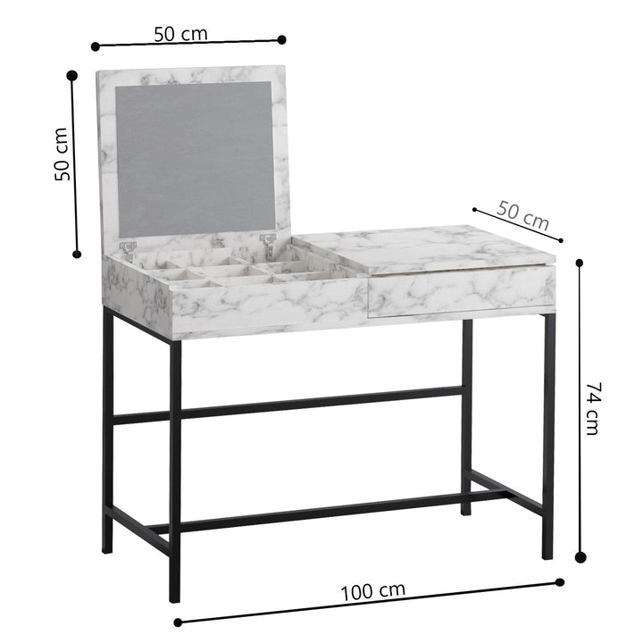 Fésülködő asztal Linda - Carrara Marble-VASBÚTOR