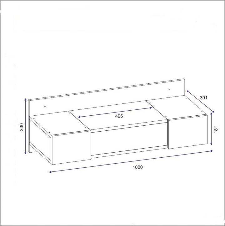 Fésülködő asztal Zakkum - Sapphire Oak-VASBÚTOR