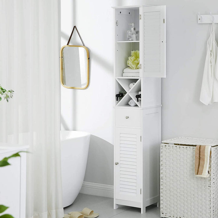 Fürdőszoba szekrény, Tárolószekrény fiókkal, kivehető X alakú polc 170cm-VASBÚTOR