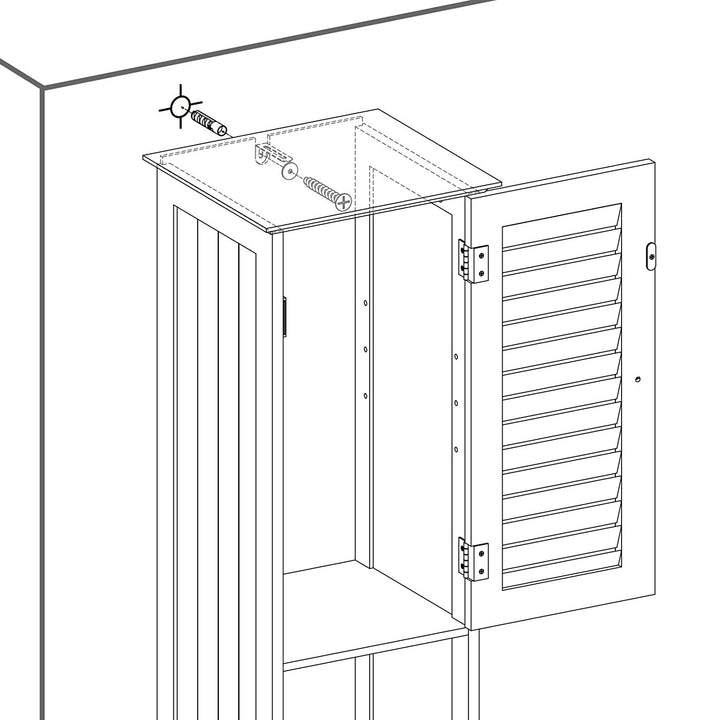 Fürdőszoba szekrény, Tárolószekrény fiókkal, kivehető X alakú polc 170cm-VASBÚTOR