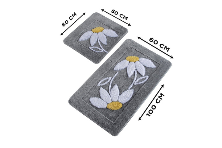 Fürdőszobaszőnyeg Szett (2 db) Daisy - Szürke-VASBÚTOR