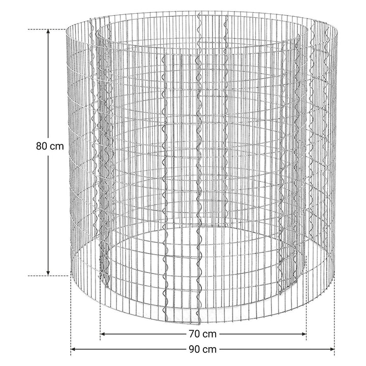 Gabion, kerek fém kőkosár 90 x 80 cm-VASBÚTOR