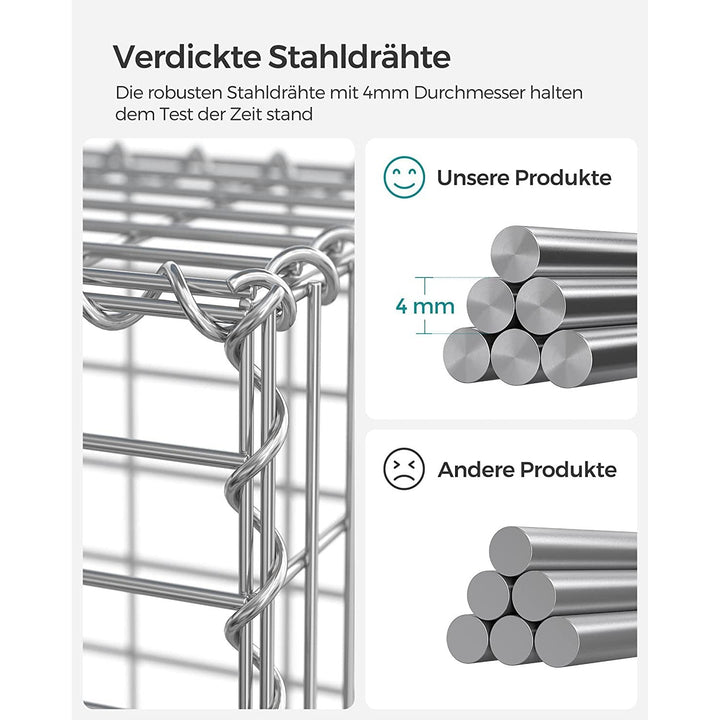 Gabion kosár, fém gabion ketrec 100 x 30 x 30 cm-VASBÚTOR