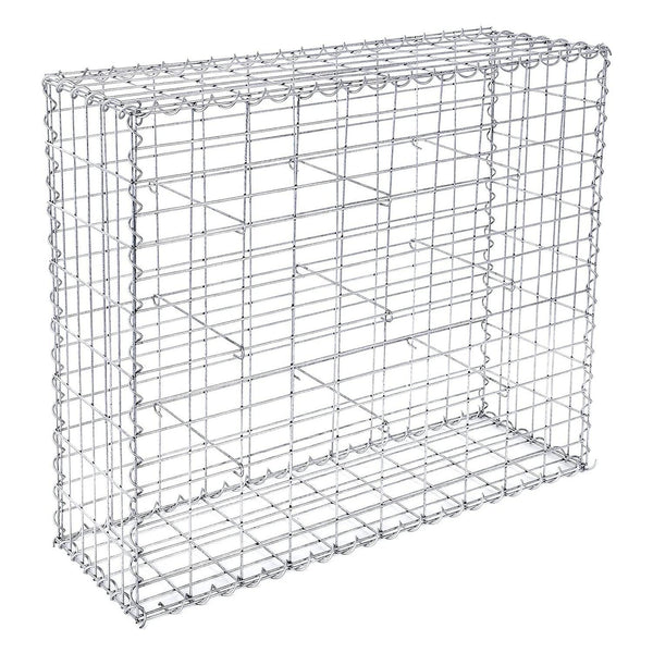 Horganyzott acél gabion kosár, kerti dekor válaszfal, 100 x 80 x 30 cm-VASBÚTOR