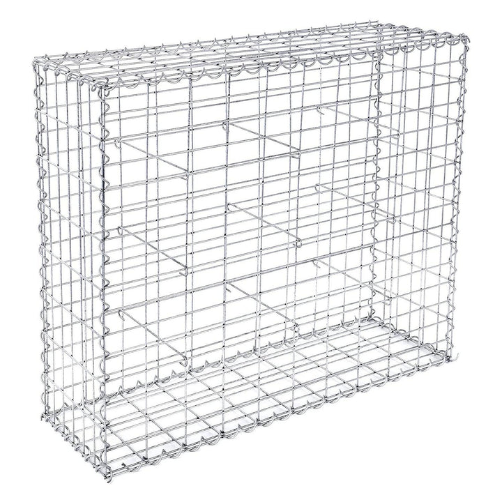 Horganyzott acél gabion kosár, kerti dekor válaszfal, 100 x 80 x 30 cm-VASBÚTOR