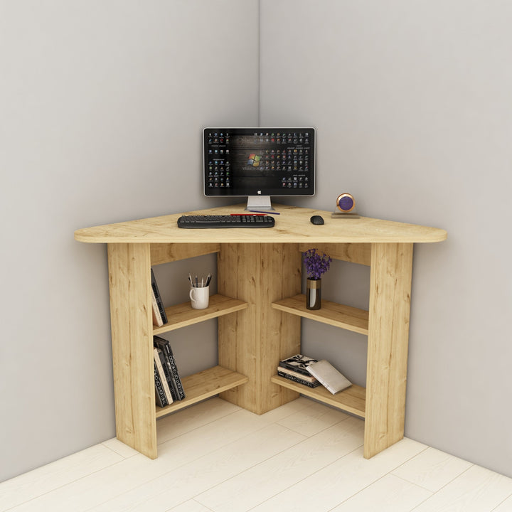 Íróasztal Corner - Sapphire Oak-VASBÚTOR