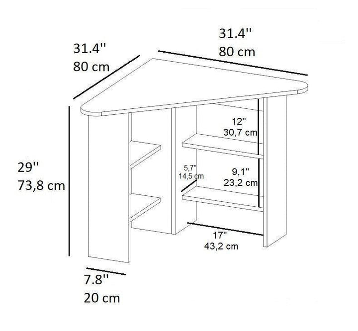 Íróasztal Corner - Sapphire Oak-VASBÚTOR