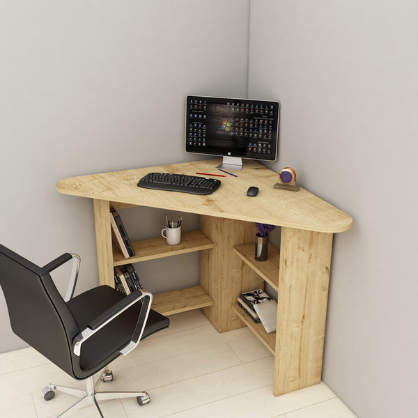 Íróasztal Corner - Sapphire Oak-VASBÚTOR