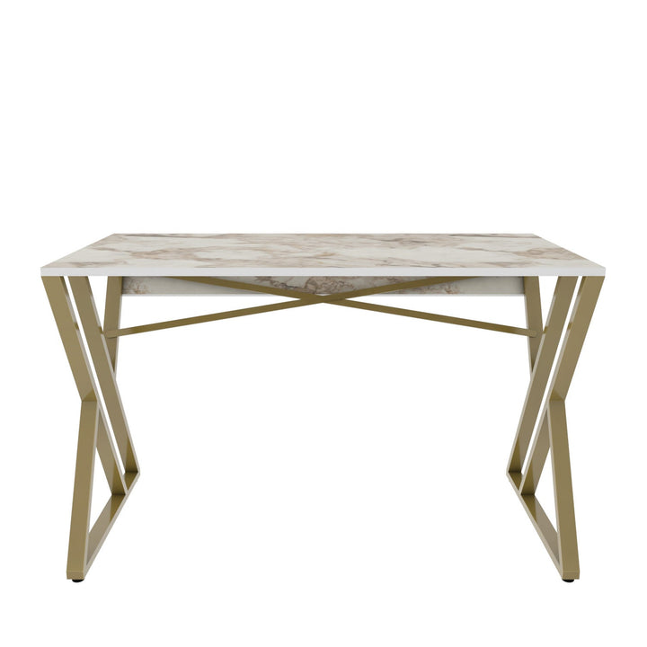 Íróasztal Gyza - White, Gold-VASBÚTOR