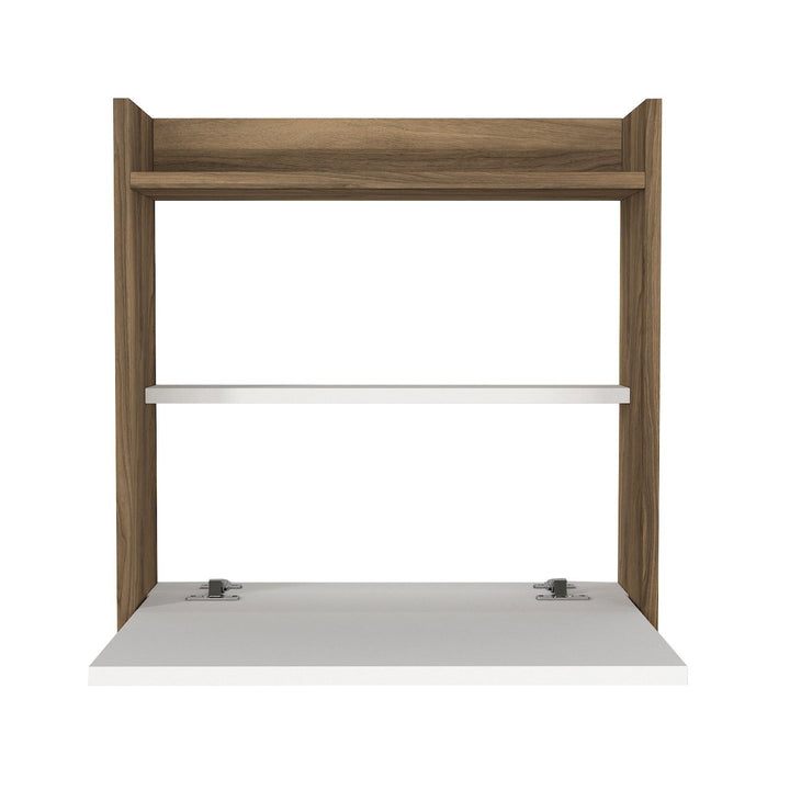 Íróasztal Laptop - White, Walnut-VASBÚTOR
