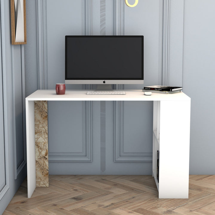Íróasztal Lima - Fehér Marble-VASBÚTOR