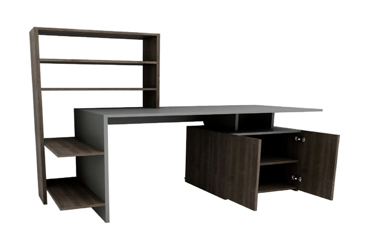 Íróasztal Melis - Walnut, Anthracite-VASBÚTOR