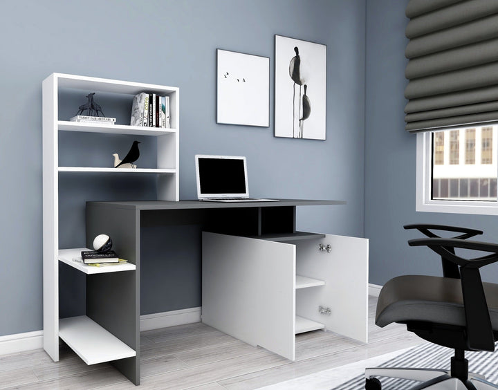 Íróasztal Melis - White, Anthracite-VASBÚTOR