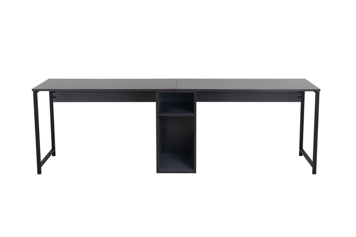 Íróasztal Twin Study Desk - Antracit, Fekete-VASBÚTOR
