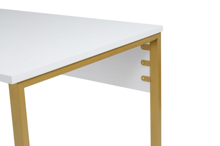 Íróasztal Twin Study Desk - Fehér, Arany-VASBÚTOR