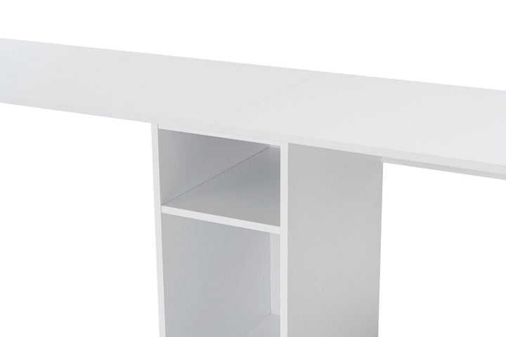 Íróasztal Twin Study Desk - Fehér, Arany-VASBÚTOR