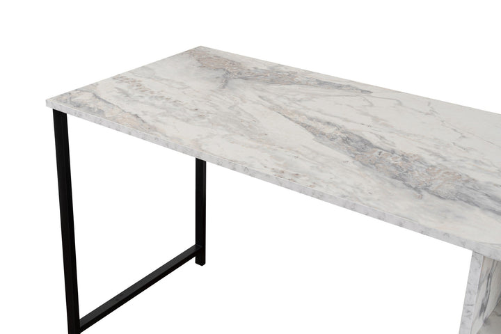 Íróasztal Twin Study Desk - Freesia Marble, Fekete-VASBÚTOR