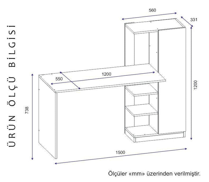 Íróasztal Yagiz - White-VASBÚTOR