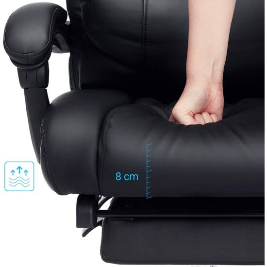 Irodai fotel Összecsukható lábtartóval, állítható háttámlával-VASBÚTOR