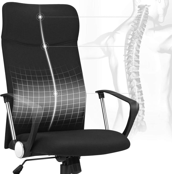 Irodai szék, Ergonomikus forgószék, 63 x (110-120) x 63 cm, fekete-VASBÚTOR