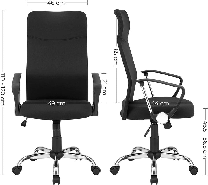 Irodai szék, Ergonomikus forgószék, 63 x (110-120) x 63 cm, fekete-VASBÚTOR