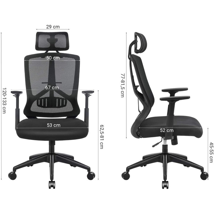 Irodai szék, ergonomikus forgó szék deréktámasszal-VASBÚTOR