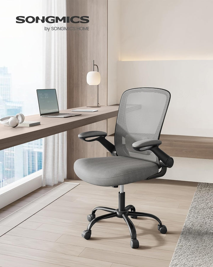 Irodai szék, ergonomikus, hálós forgószék, szürke-VASBÚTOR