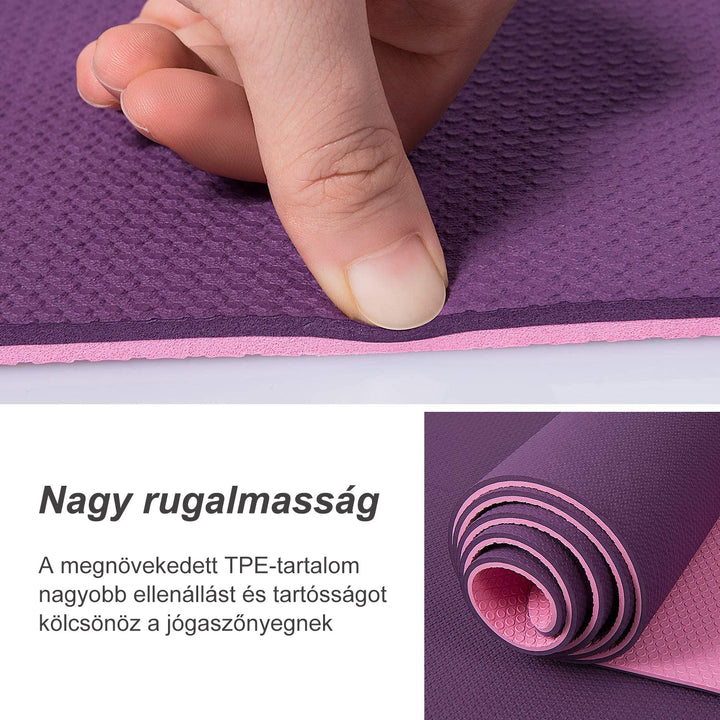 Jógamatrac 6mm, Környezetbarát jógaszőnyeg, Csúszásmentes Edzőszőnyeg, Kék | BONTOUR-VASBÚTOR