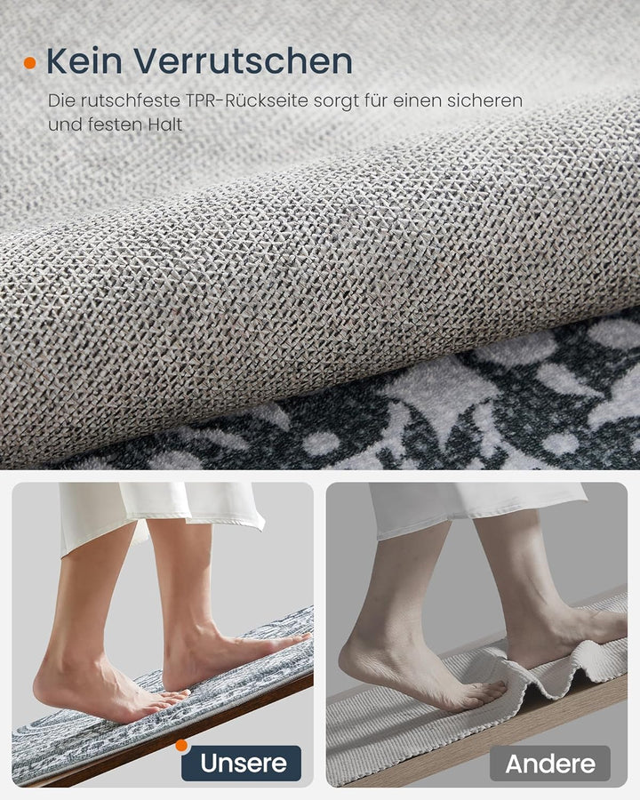 Kerek szőnyeg, 120 cm, csúszásmentes szőnyeg, mosógépben mosható antracitszürke-VASBÚTOR