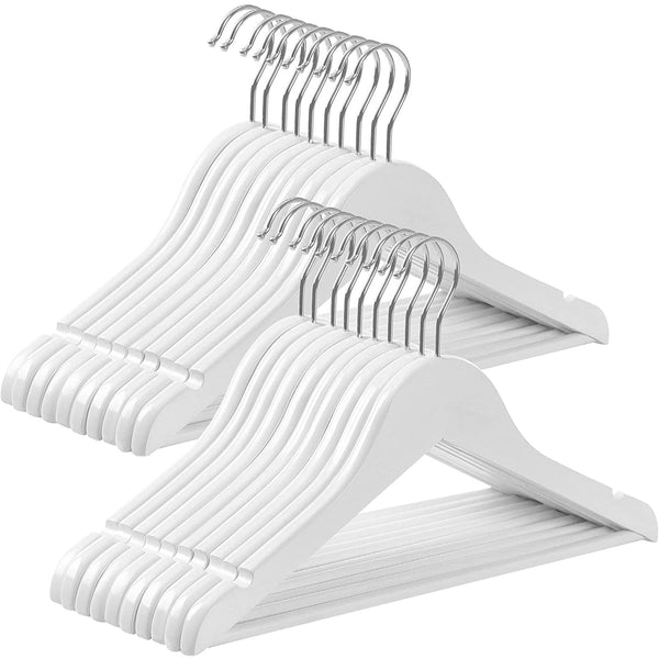 Kis méretű vállfa 35 cm, Gyermek ruhaakasztók, 20 db-os csomag, fehér-VASBÚTOR