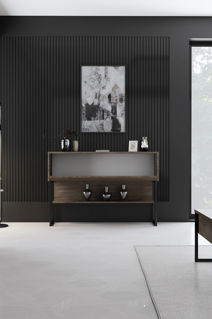 Komód Luxe - Black, Walnut-VASBÚTOR