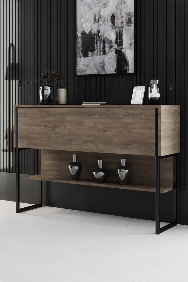Komód Luxe - Black, Walnut-VASBÚTOR