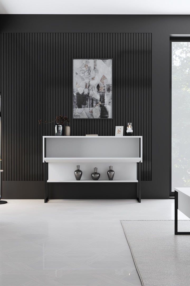 Komód Luxe - Black, White-VASBÚTOR